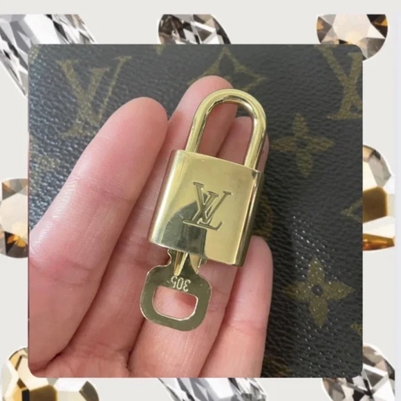 Authentic Louis Vuitton Gold Brass Padlock Lock & Key Necklace - Picture 2 of 10